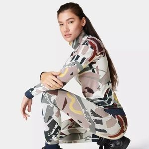 Sweaty Betty Ski Base Layer Top (S) and Leggings (M) White Mountains